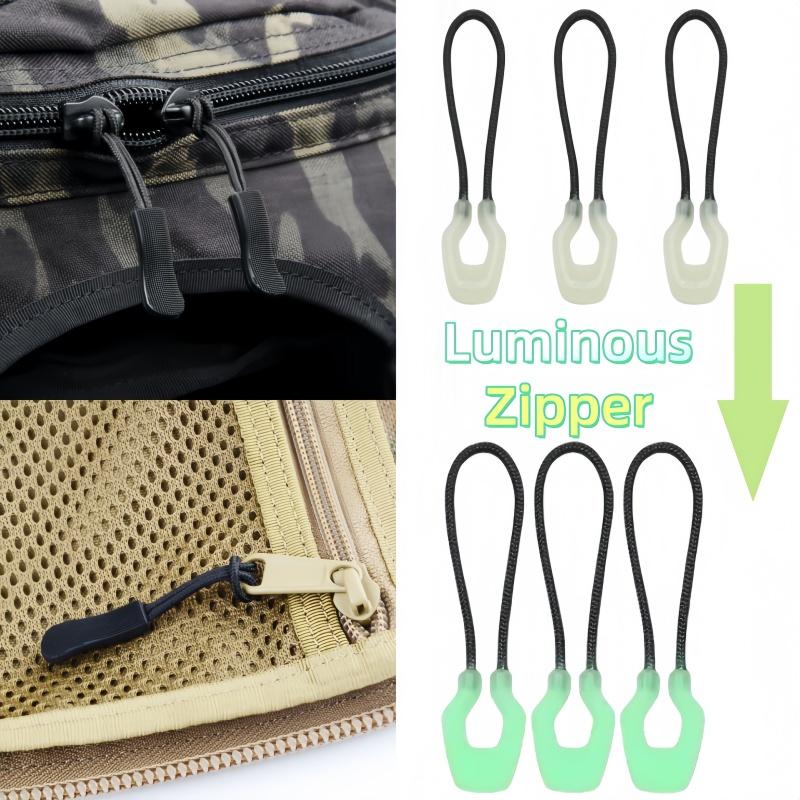 1-10PCS Luminous Zipper Pullers Zipper Extension Knapsack Jacket Zippers Tent Zipper Pull Slider Head Tool Luggage Accessories