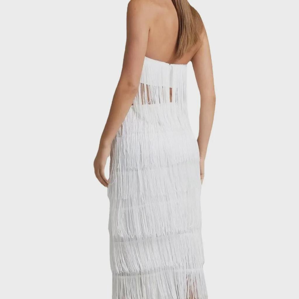 2022 One-Shoulder Two-Piece Tube Top and Tassel Long Skirt Set
