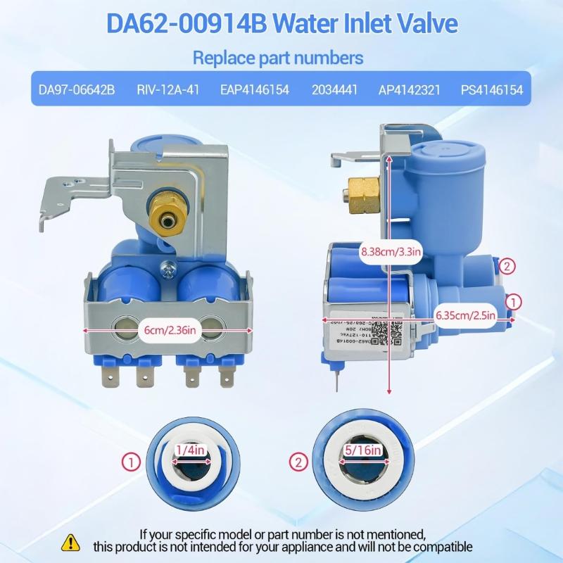 DA62-00914B Впускные клапаны для воды Коррозионностойкие клапаны для воды Сборка для длительной работы холодильника