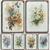 Colorful Flowers Watercolor Metal Signs Decor Wall Art Poster Coffee Bar Modern Aesthetics Style Picture for Florist Living Room