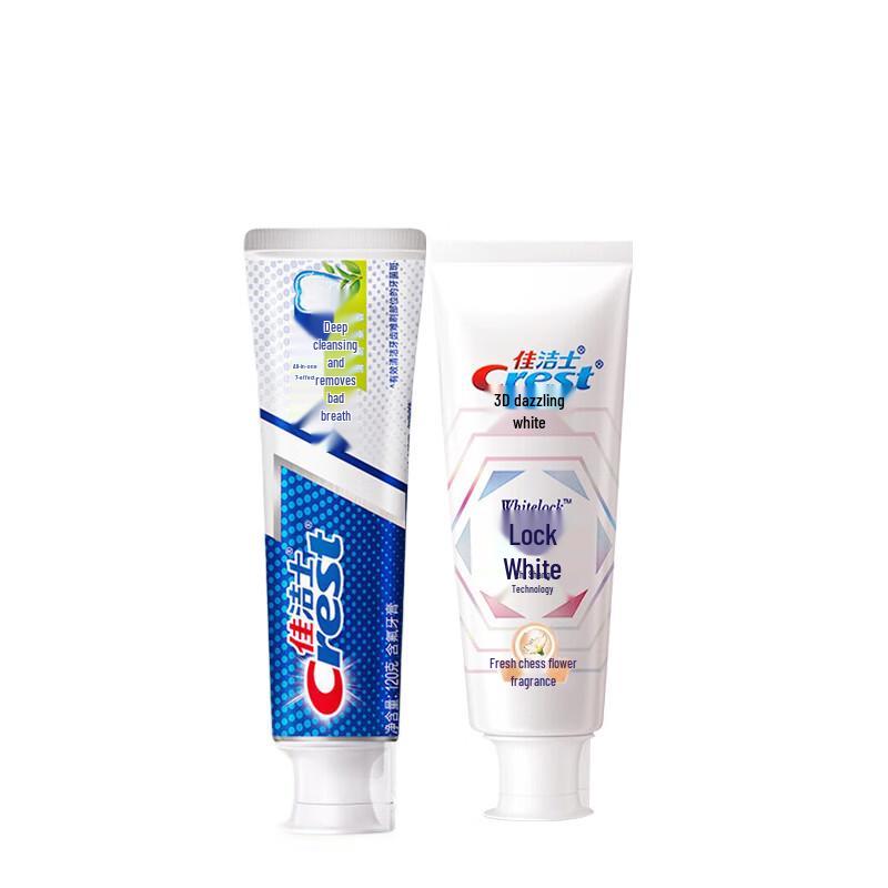Crest 7-Effect Deep Clean & Dual-Color Whitening Toothpaste Pack