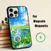 F-Frutiger Aero Aqua N-Nostalgia Чехол для телефона для iPhone17,16,15,14,13,12,11 Plus, Для чехла с магнитной беспроводной зарядкой