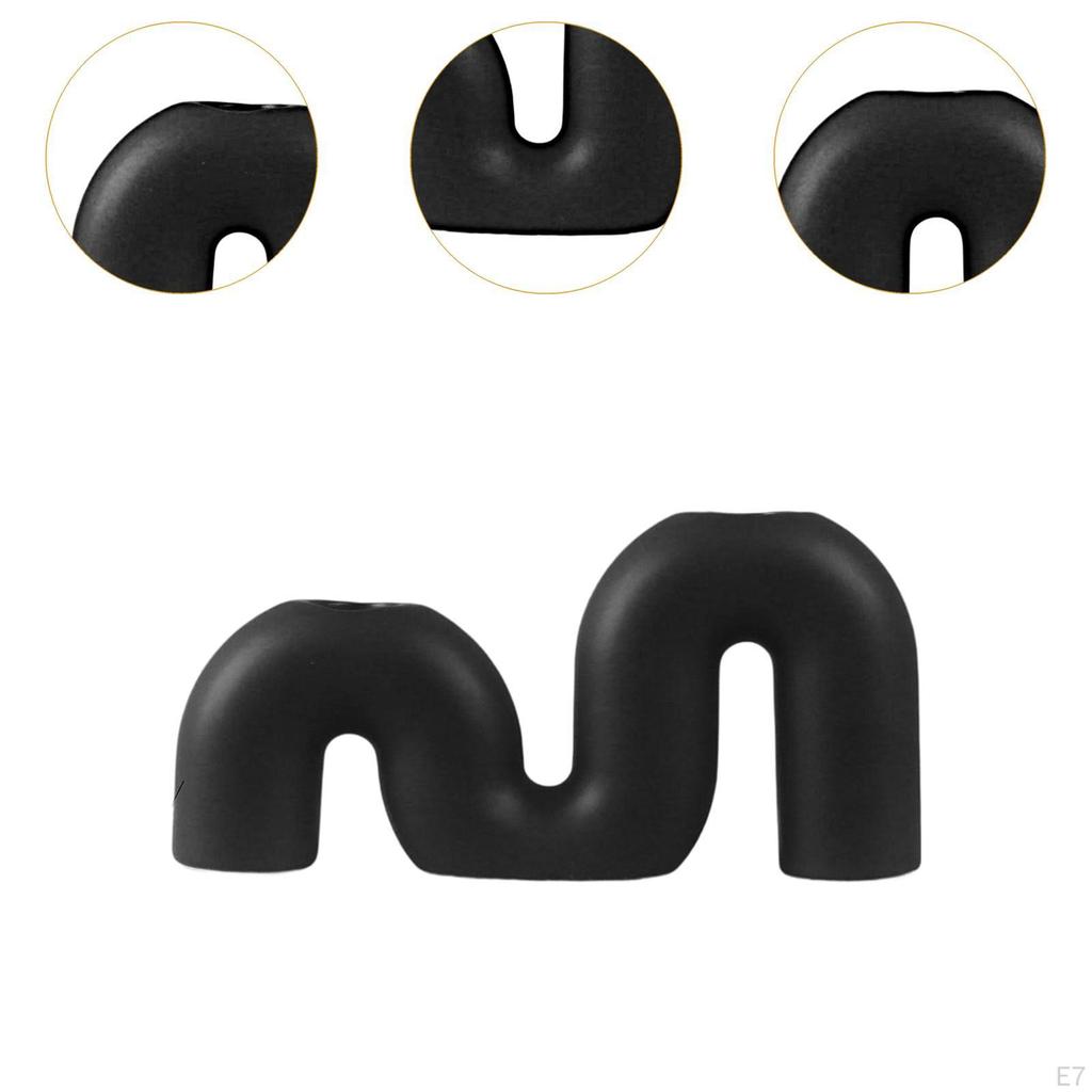 Ceramic Candle Holder for Christmas Pillar Display Home Fireplace Candelabrum