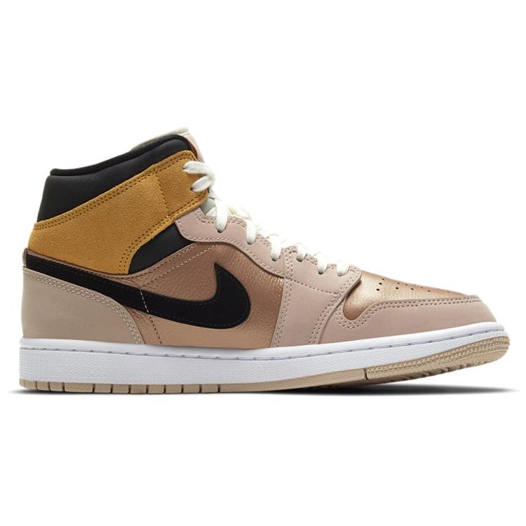 Air Jordan 1 Mid SE Particle Beige Женские кроссовки коричневый металлик-красно-бронзовый университетское золото DD2224-200