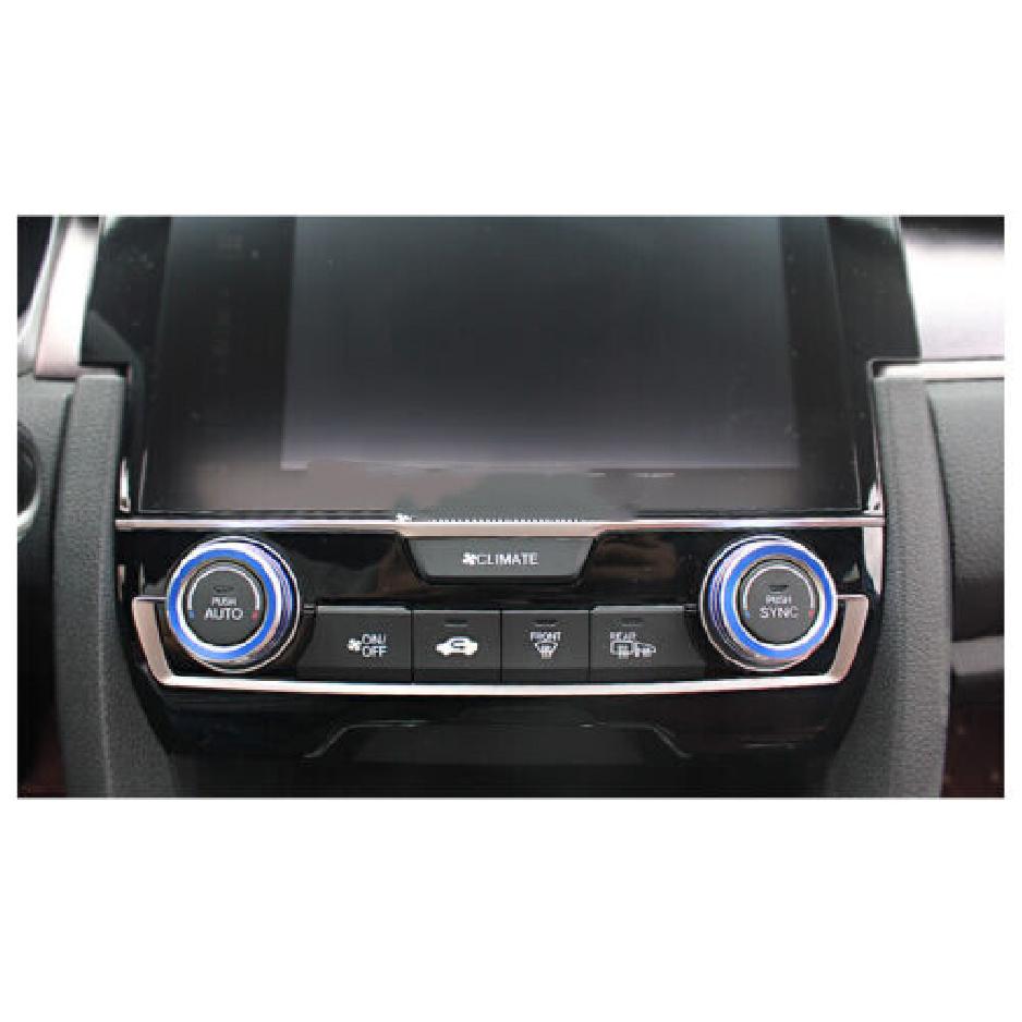 Blue Center Console Air Condition Knob Cover Trim For Honda Civic 2016-