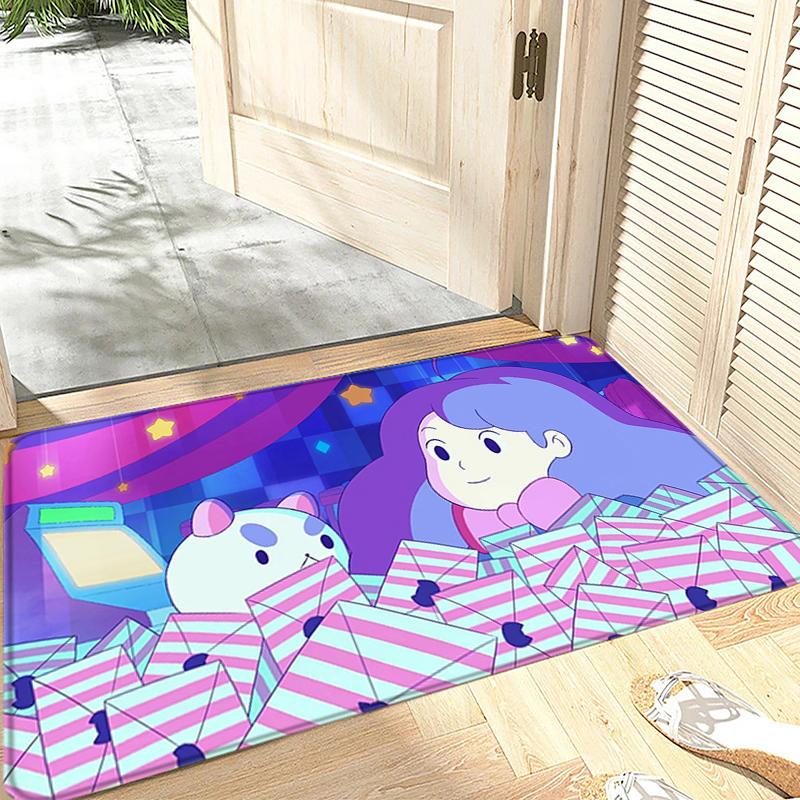 Doormat Flannel Floor Mat Bee and Puppycat Cat Indoor Foot Rug Fluffy Bedside Mats Corridor Water Absorbent Carpet Balcony Decor