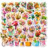 50 Hand Holding Flower Stickers Xiaoqing Romantic Bouquet Graffiti Stickers