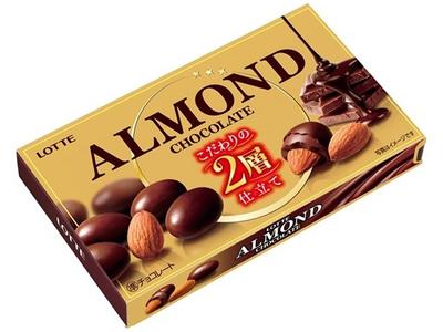 Lotte Almond Chocolate — японский молочный шоколад с цельным жареным миндалём, 86 г