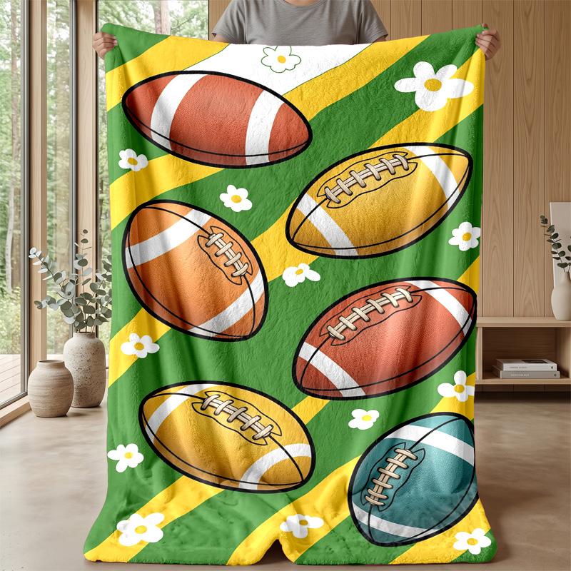 Football Party Decorations 2 Theme blanket Lightweight Warm Flannel Blanket Decorative Throw Blanket for Home Decoration