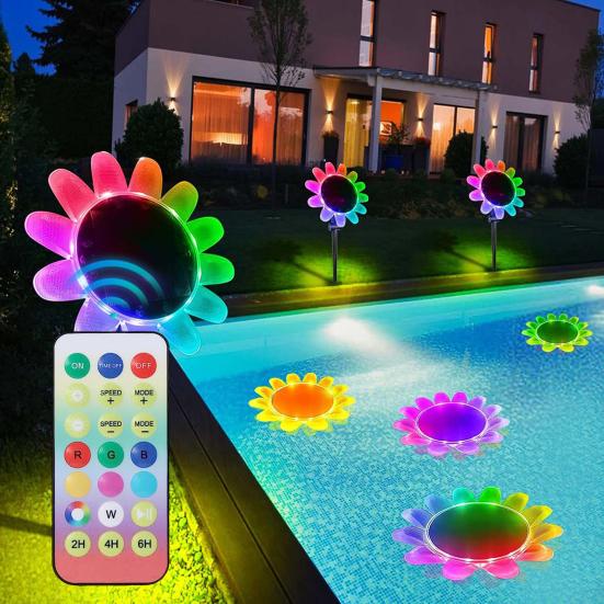 Submersible Pool Lights Stable Connection Long Remote Control Control Distance Compact Portable LED
