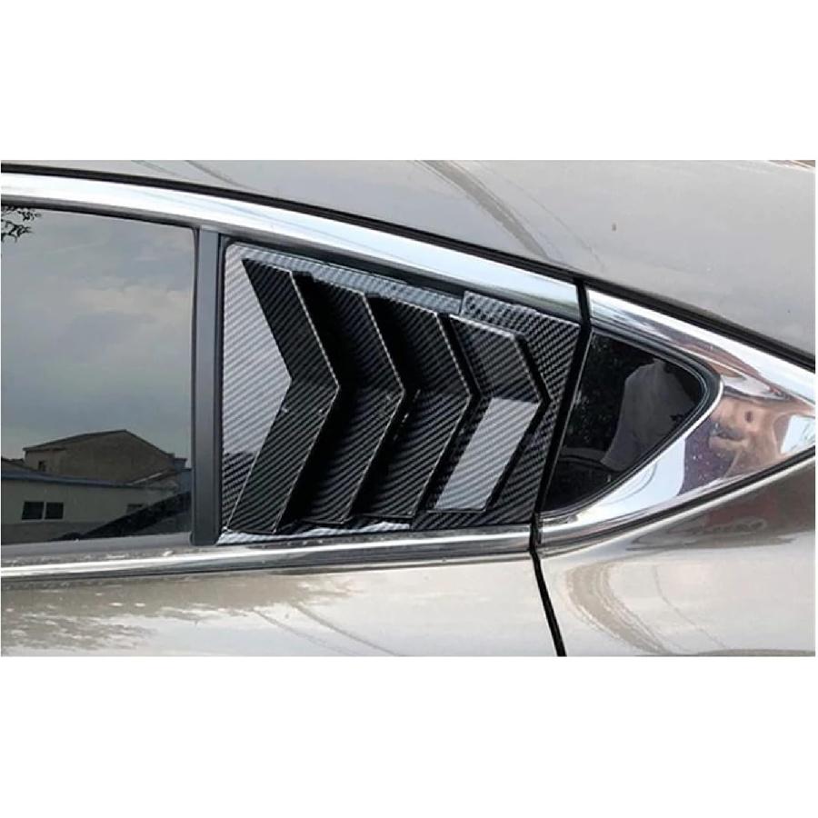 Жалюзи на окно Совместимые для Mazda 6 ATENZA 2020 2021 Боковые накладки на вентиляционные отверстия Глянцево-черные Накладки на заднее окно автомобиля Аксессуары(Углеродная поверхность)