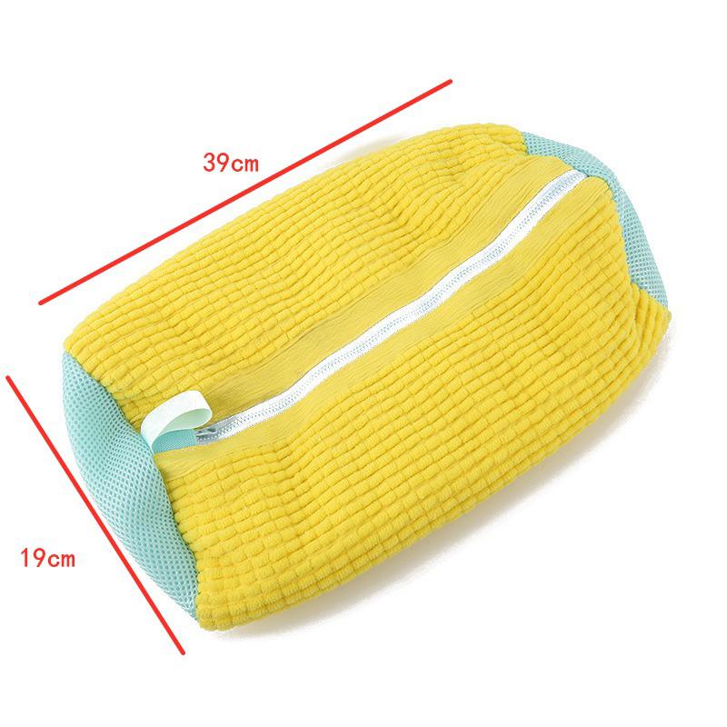 Reusable Durable Machine-Washable Laundry Bag with Zipper Closure(1pc) Fluffy Fiber 360° Surround Cleaning Shoe Washing Bag