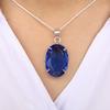 Dark Blue Tanzanite Gemstone Silver Pendant 1.75" , 925 Sterling Silver Handmade Jewelry, Pendant Birthday Gift For Her PP-63-12