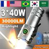 2025 New Led Mini Flashlight 3 Core LED Mini Tactical Flashlight 18500 Ultra Powerful Led Torch  30000 High Power Flashlights
