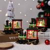 Santa Claus Snowman Christmas Gift Crystal Sequins Christmas Eve Music Box Train Crystal Ball Ornaments Desktop Decoration