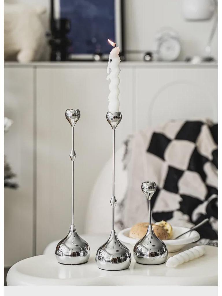 Элегантные металлические подсвечники в форме капель воды для обеденного стола, прихожей или гостиной - роскошный современный декор