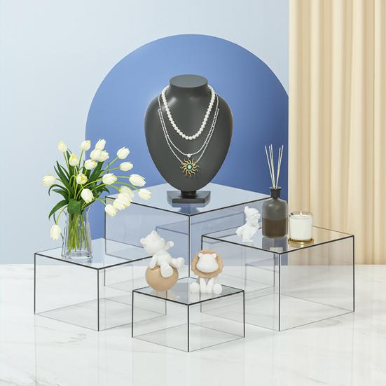 6 шт. Подставки для шведского стола, подставки для демонстрации еды, многоцелевая штабелируемая подставка для дисплея, кубическая коробка, вложенные подставки с полыми основаниями