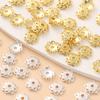18K Gold Hollow Flower Cup Spacer Beads for DIY Bracelet Crafting