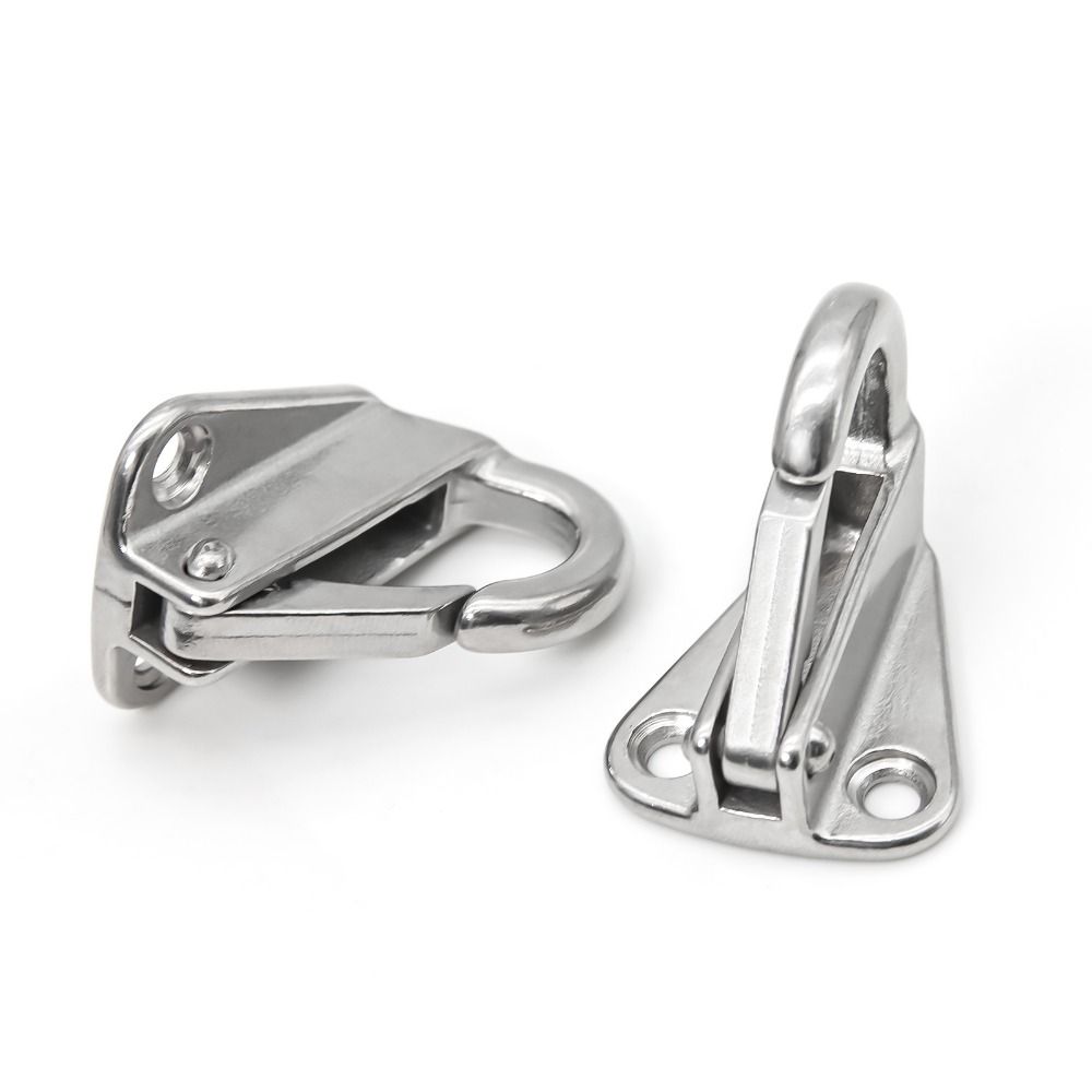 2Pcs 316 Stainless Steel Spring Locked Fender Hooks Practical Marine Spring Snap Hook  Tug Ship