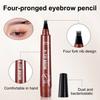 Карандаш для бровей 2,5 г, 4 микро-вилки, аппликатор, водонепроницаемый, натуральный, долговечный, устойчивый к размазыванию, жидкая ручка для микроблейдинга, контурная ручка для бровей, инструменты для макияжа