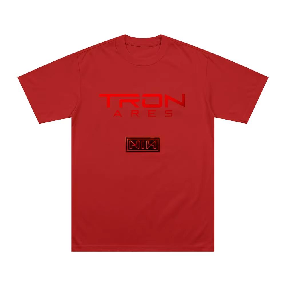 Cotton Comfort Tees Nine Inch Nails Tron Ares Graphic T Shirts Summer Men's Short Sleeve Clothes High Street Hip Hop Streetwears