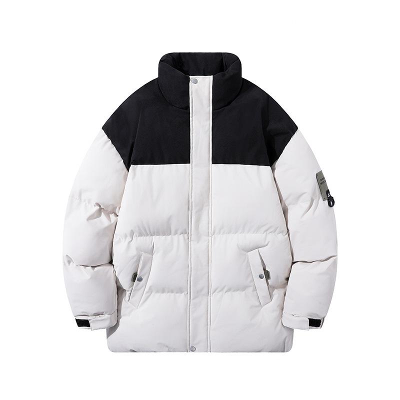 Хлопковая куртка мужская зимняя модная брендовая свободная куртка большого размера с воротником-стойкой из хлопка, пальто теплая хлопковая одежда