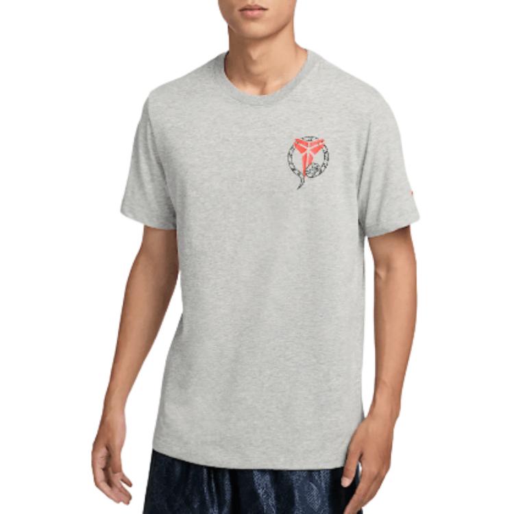 Nike Чулки Dri-Fit FW24 Kobe, повседневные, быстросохнущие, с круглым вырезом, коротким рукавом, мужские топы, темно-серые HV5151-063