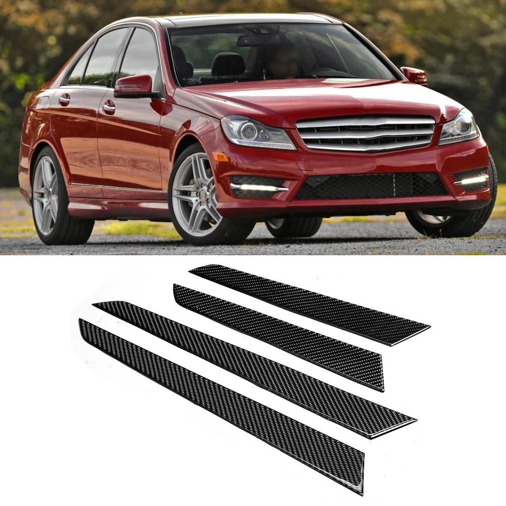 4PCS Interior Door Panel Cover Trim Real Carbon Fiber Fit for Mercedes C Class W204 0713