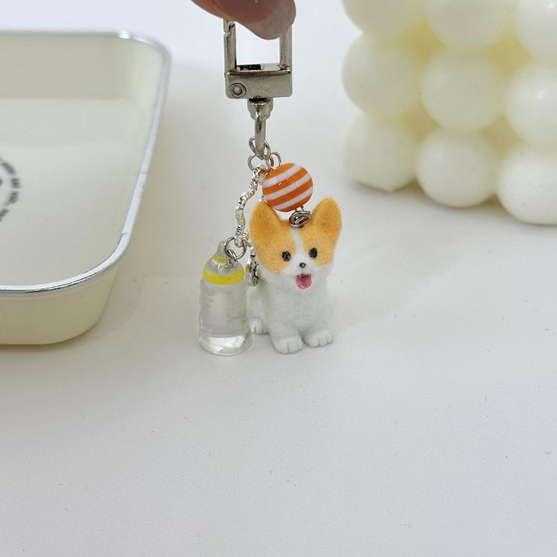 Kawaii Flocking Animal Phone Lanyard Cartoon Puppy Koala Keychain Creative Cute Keyring Bag Подвеска Для Пары Подарки