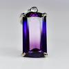 Natural Baguette 925 Sterling Silver Pendant CERTIFIED 29.5 Ct Purple Tanzanite My.pd-8-k