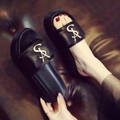 Тапочки Летняя обувь Женские Шлепанцы на платформе Модные с надписями Женская обувь Повседневные тапочки Домашние Нескользящие тапочки Сандалии