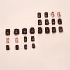 Retro brown fine flash leaves versatile and white ins wind removable manicure nail pieces 24 pieces