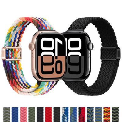 Тонкий ремешок для Apple Watch ultra 2 Ремешок 44мм 40мм 45мм 49мм 46мм магнитный Плетеный solo loop Браслет iWatch series se 7 3 5 6 8 9 10