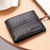 Bison Denim Модные роскошные мужские кошельки из натуральной кожи, короткий дизайн, мужской тонкий двойной кошелек, карманный кошелек
