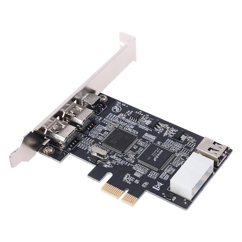 PCIe 3 Ports Firewire Cable Expansion Card PCI for 1394B & 1394A TI IO2213B Chipset Adapter