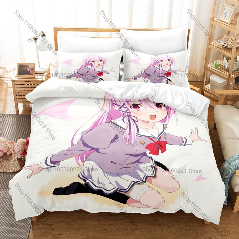Cool Modern Urban Demon Action Anime Engage Kiss Full Printed 3PCS Bedding Duvet Cover + 2 Pillowcases Teen Dorm Home Decoration