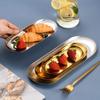 Cake Plate Stainless Steel Dessert Plate Ins Style Nut Fruit Cake Tray Towel Tray Snack Western Steak Kitchen Plate Home Decor