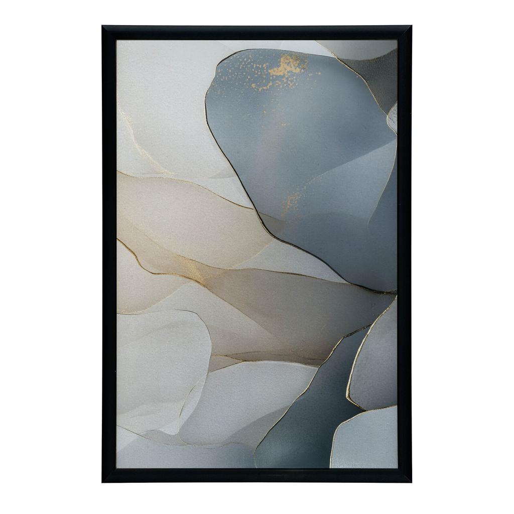 Kwiatowe Elegancje W Odcieniach Niebieskiego Kwiatowe Elegancje W Odcieniach Niebieskiego, 40X50 Cm, Rama Aluminiowa Złota, Papier Matowy 230 Gsm