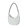 Tory Burch T Monogram Logo Print Zipper Closure Leather Crescent Bag Women Handbags Ice-Blue 158514-466