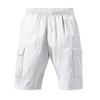 Men's Multi-Pocket Work Shorts Sweatpants Casual Loose Solid Colour Linen Drawstring Five Pants