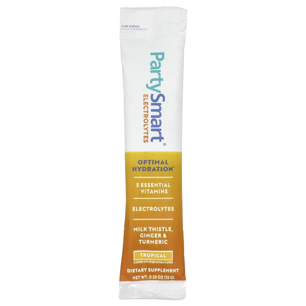 Himalaya PartySmart® Электролиты, Тропический вкус, 6 стик-пакетов, 0,53 унции (15 г) каждый