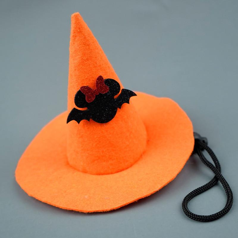 Witch Pet Hat Costume Accessory With Pumpkin And Bat Designs For Wear Halloween