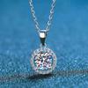 D Color 1.0CT 6.5mm Solitaire Moissanite Necklace for Women Sparkling 925 Silver Pendant Plated Pt950 Wedding Jewelry
