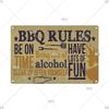 BBQ Vintage Tin Sign Plaque Barbecue Metal Plate Sign Wall Art Decoration Kitchen Man Cave Terrace Beach House Club Wall Decor
