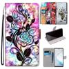 Fashion Painted Pattern Cover Lanyard Flip Leather Case For iPhone Samsung Huawei Honor Xiaomi Redmi OPPO Realme Moto Asus