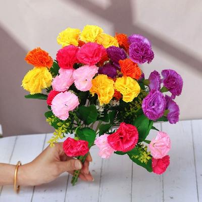 Новые 12 Головок Искусственные Цветы Шелк 6 Цветов Маленькая Гвоздика Свадебная Арка Декор Гвоздика