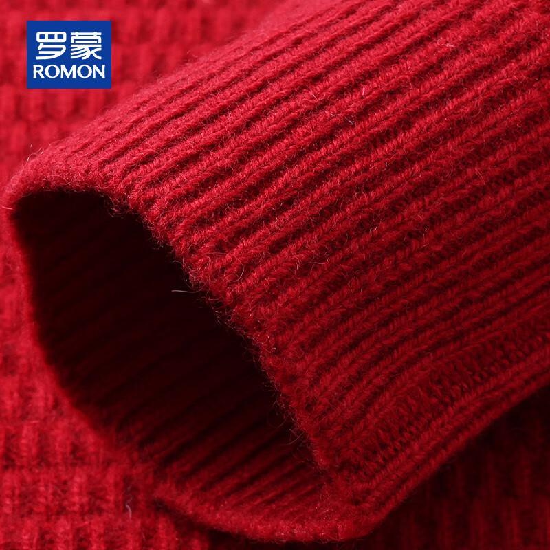 ROMON Men's 100% Pure Wool Half-Zip Pullover Sweater