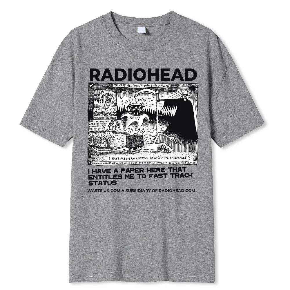 Radiohead Men Fashion Vintage Classic Tees North America Tour Rock Boy Camisetas Hombre Street Boys Cotton TShirt Oversized Tops