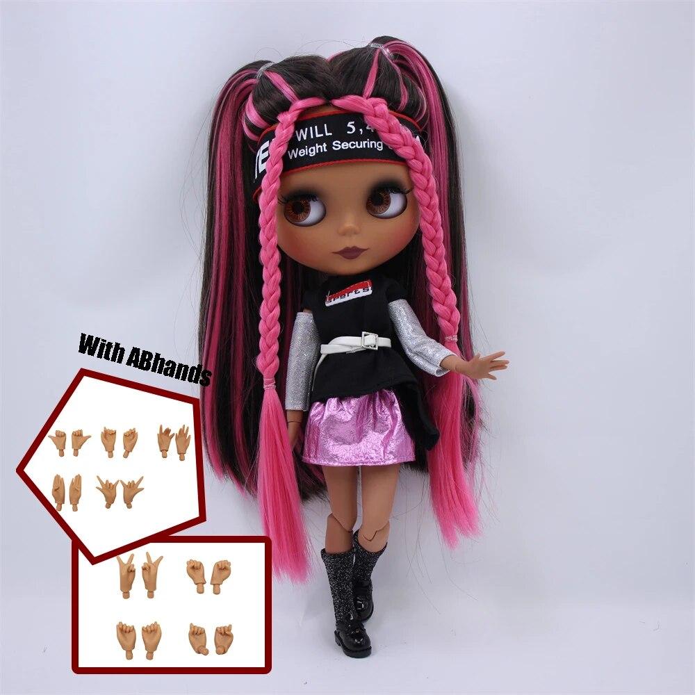 ICY DBS Blyth кукла шаровой шарнир, тело, разноцветные волосы, черная кожа, матовое лицо, телесная кукла и набор, кукла, игра-одевалка, подарок для девочки