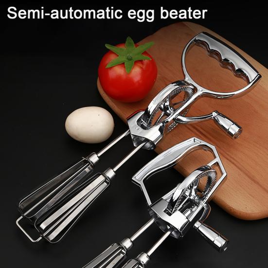 Egg Beater Set Manual Rotary Mixer with Silicone Brush Spatula